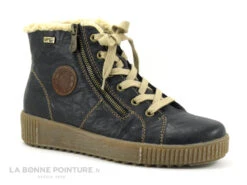 Remonte R7980-01 Noir Marron Beige - Basket Montante Femme