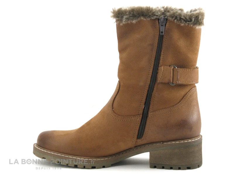 Com Un Point COTIS Camel - Bottine Cuir Marron Fourree – Image 3