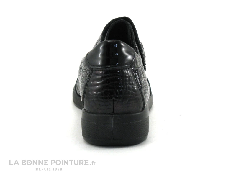 Pedi Girl DEMBA AMO Noir Bordeaux Croco - Chaussure Basse Femme A Scrach – Image 4