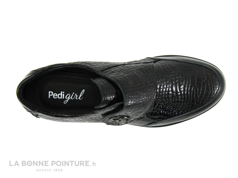 Pedi Girl DEMBA AMO Noir Bordeaux Croco - Chaussure Basse Femme A Scrach – Image 6