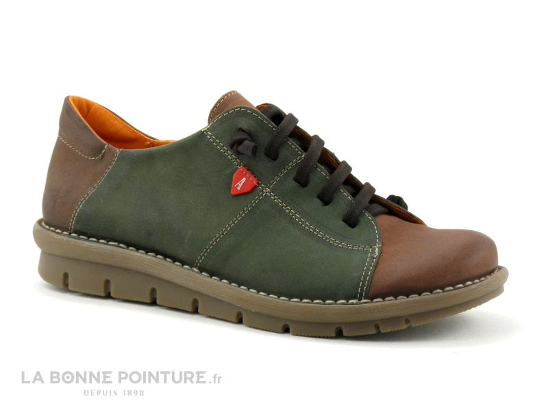 Alce Shoes 9361 Marron Kaki - Chaussure Basse Femme Bicolore