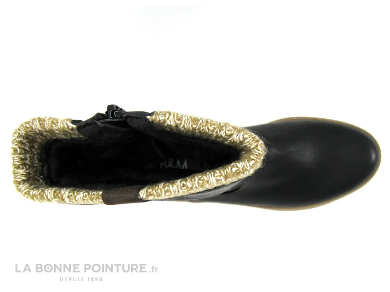 B Et M Banana Moon - REBUS Noir - Bottine Femme - Lainage Beige – Image 6