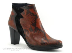 Dorking JIN D8318 Fox Negro - Bottine Orange Noir Python