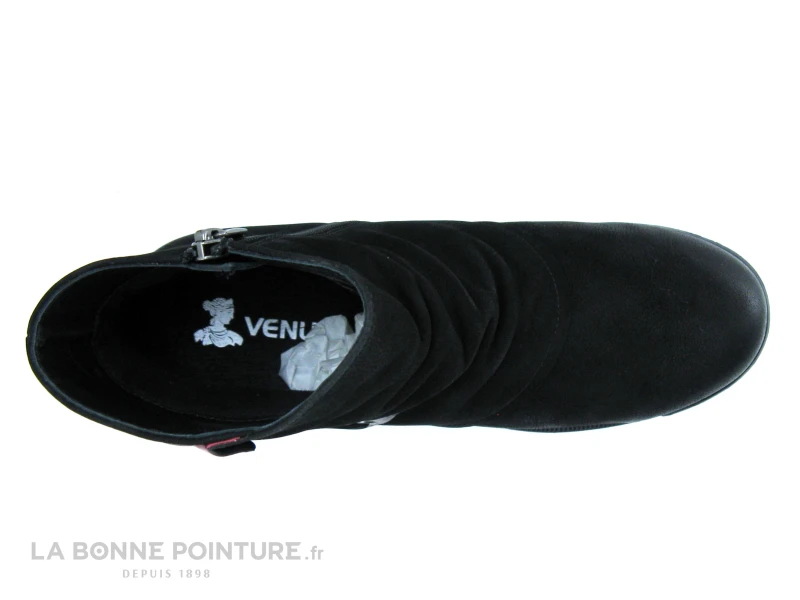 Venus 929116K Black - Bottine Femme Noire - Oeillets Et Liens Lateraux – Image 6