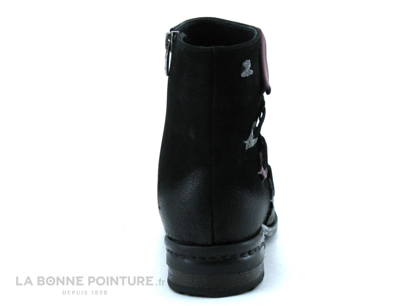 Venus 929116K Black - Bottine Femme Noire - Oeillets Et Liens Lateraux – Image 4