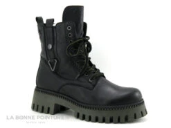 Venus 2251801K Black - Boots Mode Femme Noire - Semelle Epaisse Crantee