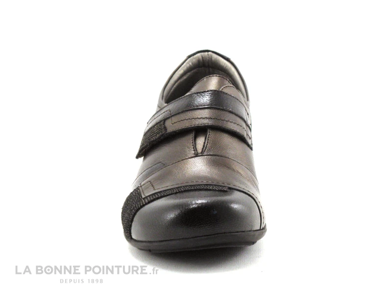 Pedi Girl GAURIA Carbone Moka - Chaussure Velcro Marron Metal – Image 2