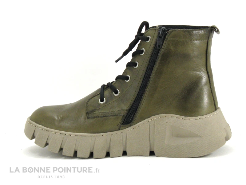 Karyoka IAN Kaki - Pochette Multicolore - Boots Plateforme Femme Kaki – Image 3