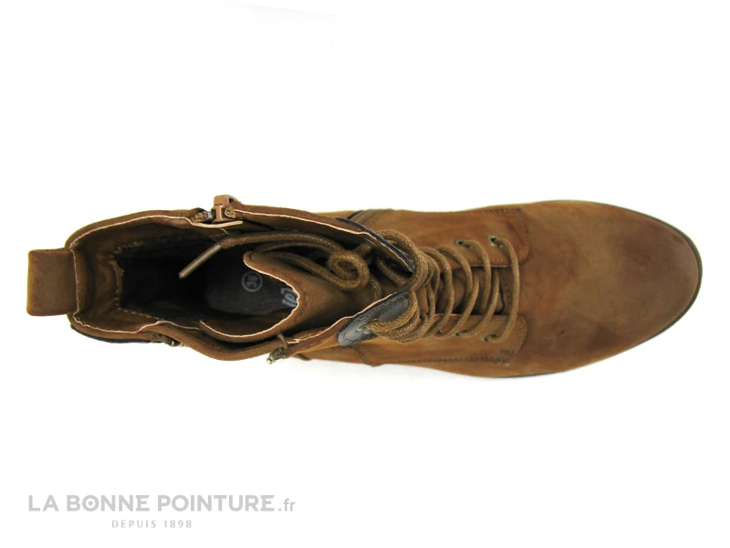 Jet 7 CURACAO Camel - Velours - Bottine A Lacet Femme – Image 3