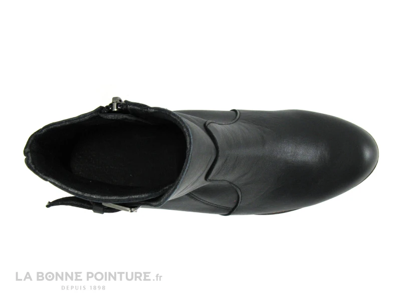 Jordana 59 Negro - Bottine Cuir Noir Talon Epais - Fermeture Zip – Image 6
