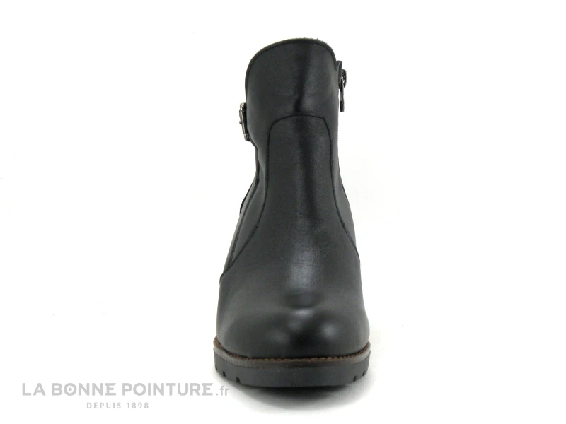 Jordana 59 Negro - Bottine Cuir Noir Talon Epais - Fermeture Zip – Image 2
