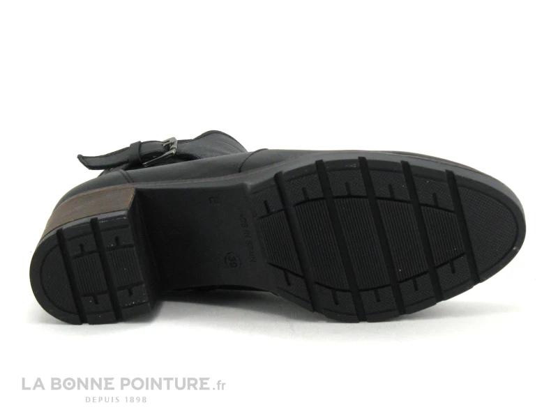 Jordana 59 Negro - Bottine Cuir Noir Talon Epais - Fermeture Zip – Image 7