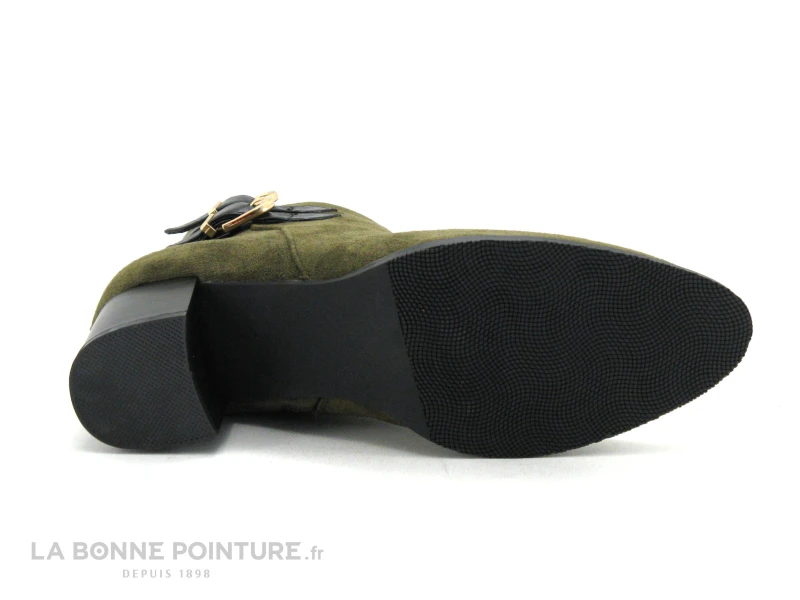 The Divine Factory QL4724 Kaki - Lanieres Noires - Bottine Femme – Image 4