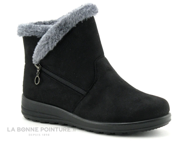 Sweet R CRUCHO Noir - Bottine Femme Interieur Fourrure Grise – Image 5