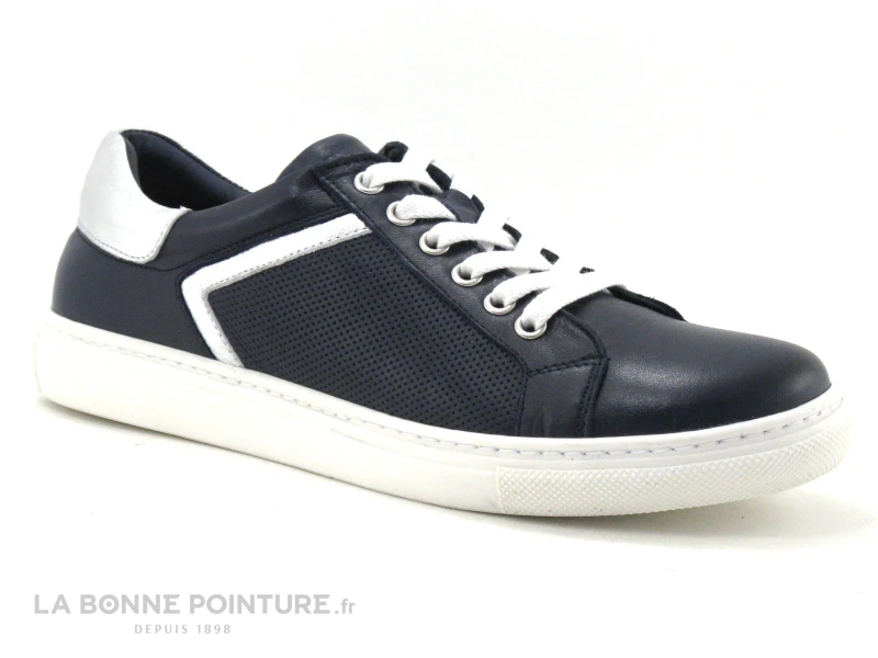 Morans ESPACE Marine - Argent - Basket Basse Femme En Cuir – Image 5