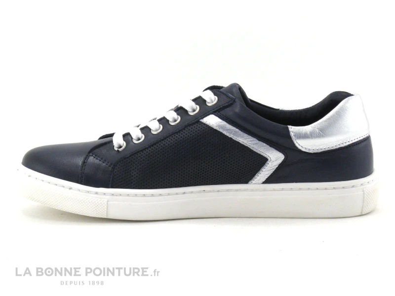 Morans ESPACE Marine - Argent - Basket Basse Femme En Cuir – Image 3