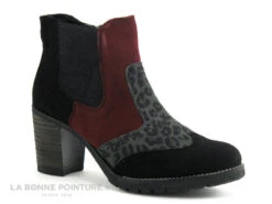 Geo Reino CALAFAL Noir Leopard Bordeaux - Bottine Talon