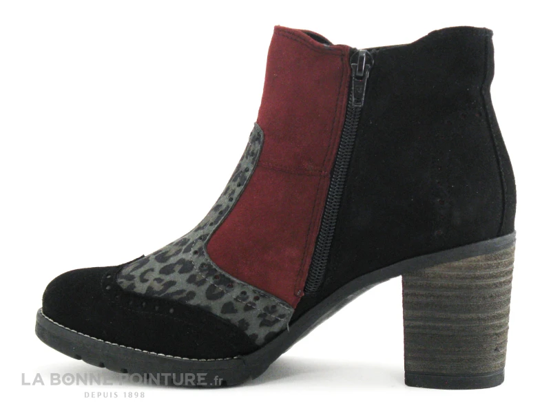 Geo Reino CALAFAL Noir Leopard Bordeaux - Bottine Talon – Image 3