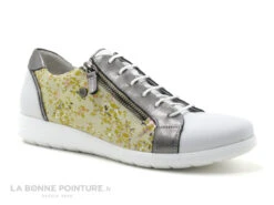 Inea FARFADET Blanc Jaune - Basket Femme Lacet Et Zip
