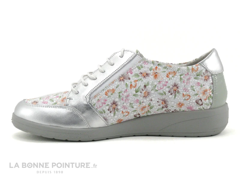 Pedi Girl ALET AMO Argent - Amande - Fleuri - Basket Compensee Femme – Image 3