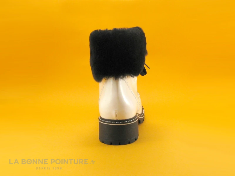 Hooper MULLAN Verni Blanc - Fourrure Noire - Bottine Femme – Image 4